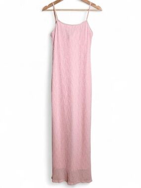 Soft Baby Pink Column Dress Feminine Fairycore Vintage Size Small